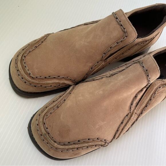 Bed/stu mens slip on leather loafer stitching detail size 13 tan - Picture 3 of 14